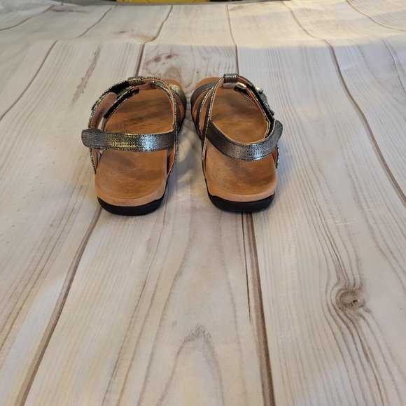 Vionic Rest Amber Backstrap Sandal Metallic Black Women's 10W NWT - Picture 3 of 7